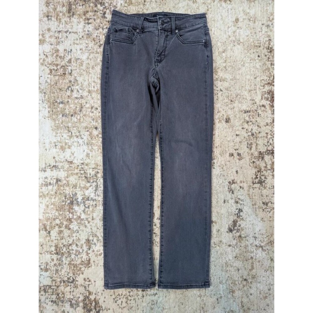 NYDJ Marilyn Straight Leg Jeans in Black Size 0 Petite